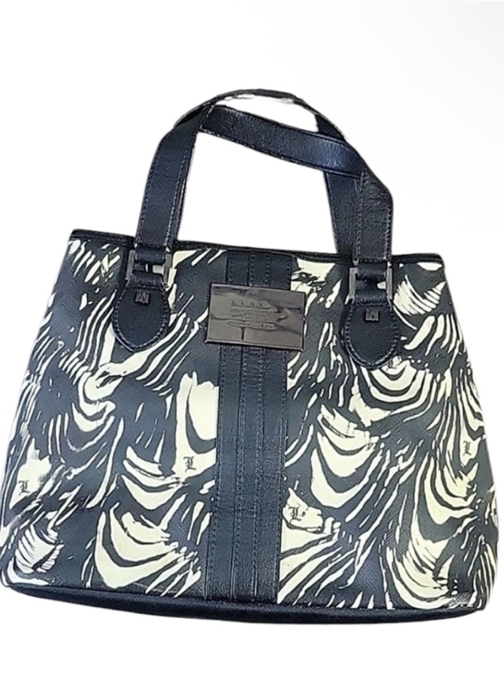 L.A.M.B. Black and White Patterned Tote Bag